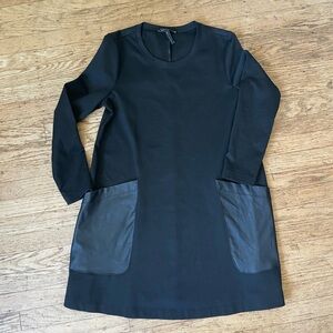 chinese dress ladies BCBG KARLEE FAUX LEATHER SHIFT DRESS – Arelia's Dream main image 1